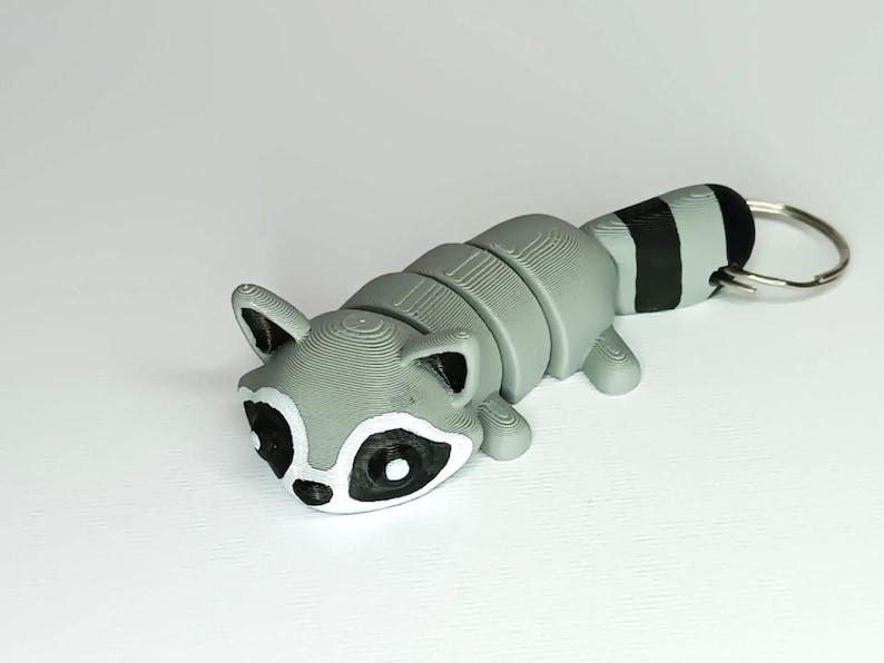 Pvc Raccoon Keychain Cute Flexi Animals Keychain - Etsy