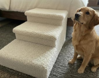 Escada XL para Cães: Degraus antiderrapantes em carpete para cães grandes e idosos.