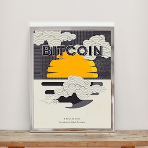 Bitcoin Genesis Poster for Office of Crypto Wall Art for Home Decor with Bitcoin for Modern Home Office Crypto Poster Wall Art