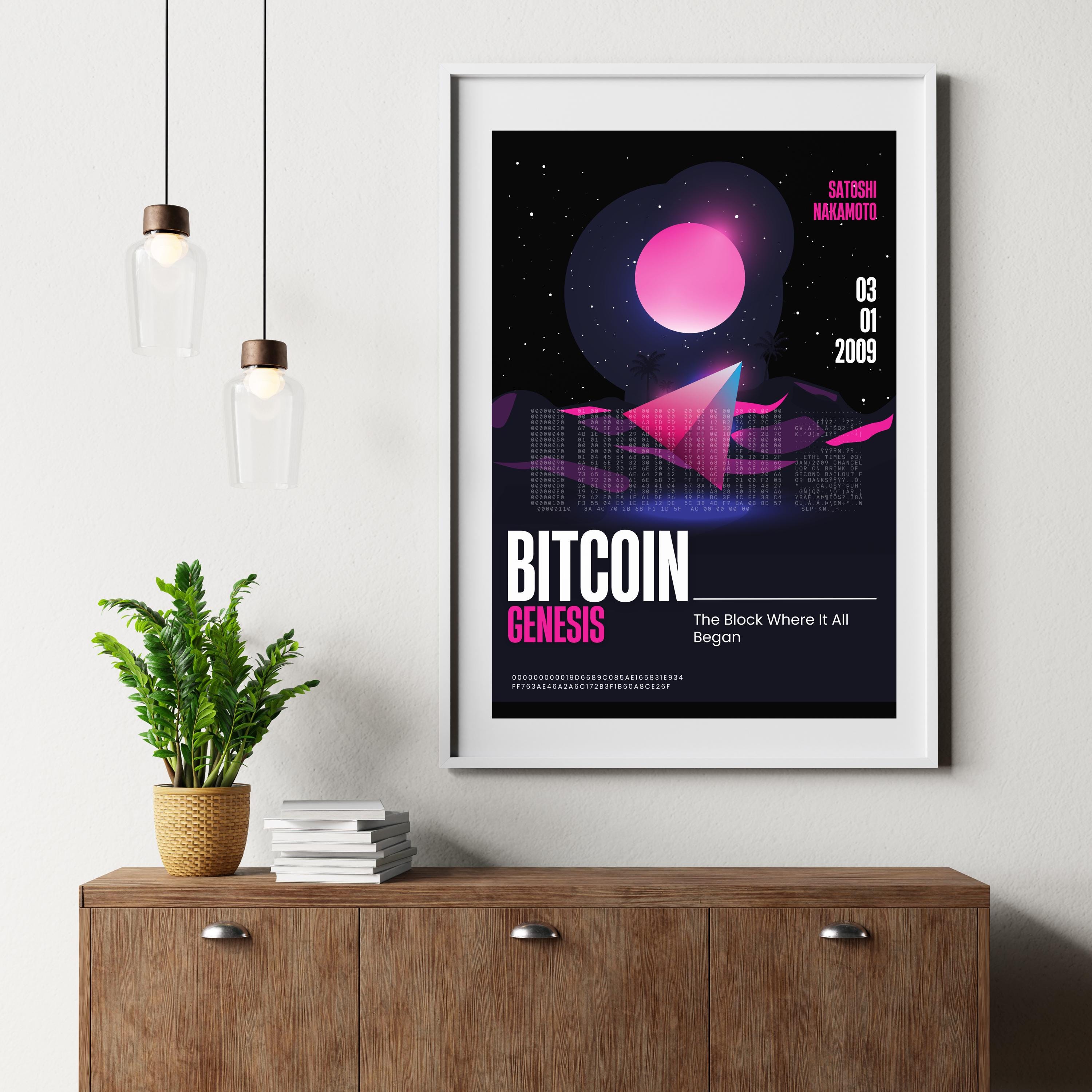 Bitcoin Web3 Art Home Office Crypto Enthusiast of Crypto Wall Art for Home  Decor with Bitcoin for Modern Home Office Crypto Poster Wall Art