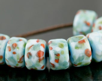 Coi Koi Drum Handmade Glass Lampwork Beads by Pink Beach Studios - SRA (Y39)