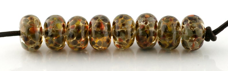 3749 Fallen Leaves Handmade Glass Lampwork Beads 8 Count SRA by Pink Beach Studios