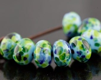 Sea Breeze Handmade Glass Lampwork Beads by Pink Beach Studios - SRA (AF13)