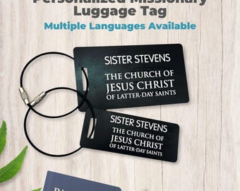 Personalized Missionary Luggage Tag,  multiple languages options