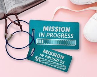 Custom Engraved LDS Mission Luggage Tag - 18 or 24 Month Progress