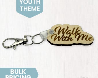 Walk With Me – Engraved Wood Keychain | LDS Youth 2026 Theme | Moses 6:34