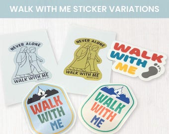 Walk With Me Stickers – Moses 6:34 LDS Youth Theme – Water Resistant Vinyl Stickers for Primary & Youth