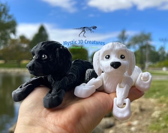 Articulating 3D printed Puppy Dog fidget Anxiety toy Ornament sculpture Fidget Dog Breed Lab Flexible Sensory Pet Custom Desk Decoration