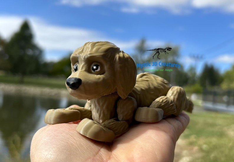 Articulating 3D Printed Puppy Dog Fidget Anxiety Toy Ornament Sculpture ...