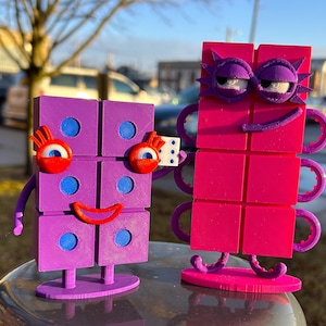 3D Printed Inspired Numberblocks 6 & 8 fidget toys Cute Preschool learning Playful Pals Cartoon Custom Desk Decor figure toy Unique Critter