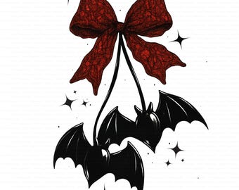 Spooky Cute Gothic Bat Bow PNG | Halloween Design | Spooky Cute Bats Clipart | Halloween Shirt Graphic | 300 DPI Transparent Background