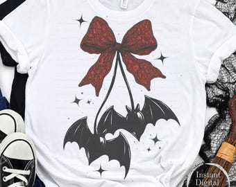 Cute and Creepy Bats Bow PNG | Cute and Creepy Clipart | Digital Download Spooky Cute Bats Clipart | Halloween Shirt Graphic
