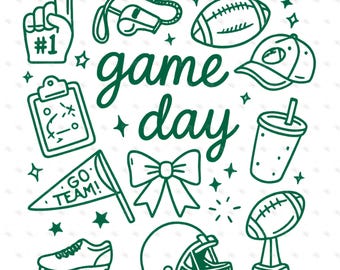 Hand-Drawn Football Doodles PNG: Game Day Clipart