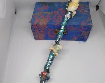 Seaweed Boa Mermaid Costume Accessory Kit Shell Necklace and Magic Wand