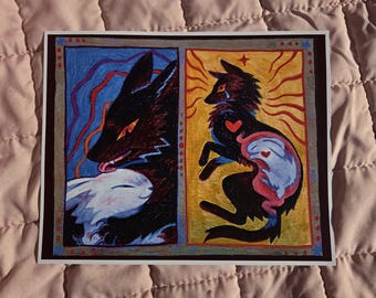 sick desire wolf & rabbit art print