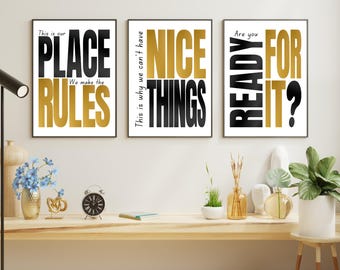 Classroom TS Lyrics Wall Art Poster Set of 3