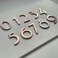 Brushed Copper Acrylic House Numbers: 3D Self Adhesive Address Sign