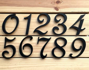 Matt Black House Door Numbers Acrylic Micasa 3D Self Adhesive 5cm 7cm 10cm