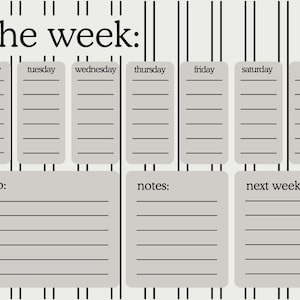 Weekly Planner Printable PDF – To-Do List, Meal Planning, Grocery List, Weekly Overview – Digital Download - Simply Striped Design