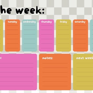 Weekly Planner Printable PDF – To-Do List, Meal Planning, Grocery List, Weekly Overview – Digital Download - Color Pop Design