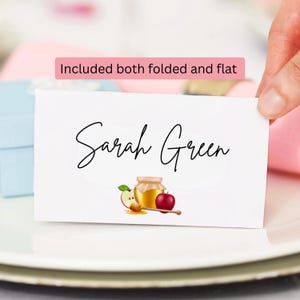 Tarjetas de lugar para decoración de mesa, Rosh Hashaná, Sucot, cena de festividad judía, tarjeta con nombre, tarjetas con nombre para mesa, tarjetas de lugar imprimibles para mesa, boda