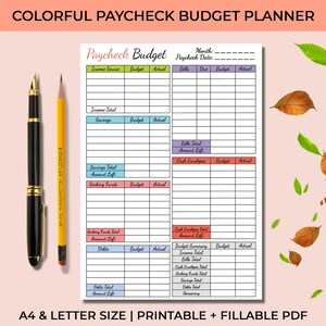 Paycheck Budget Planner, EDITABLE Budget by Paycheck Template, Budget Tracker, Finance Planner, Instant Download PDF in A4/Letter sizes