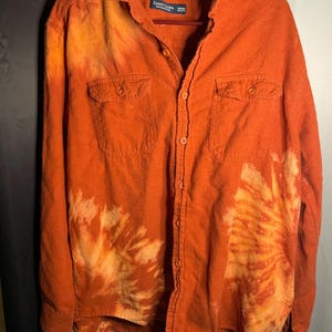 Upcycled  Flannel with reverse tie dye