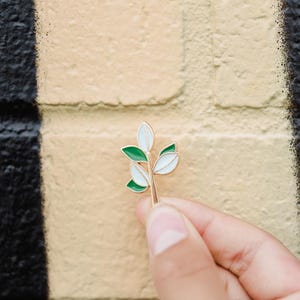 Branch With Green Leaves Enamel Pin, Perfect For Christmas Gift, Socking Stuffer Customizing Backpacks, Denim, Fanny Packs, Aprons, and More