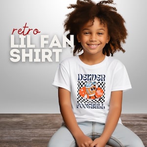 Denver Football Vintage Kids Tee | Denver Broncos YOUTH Football Design, Denver Football Fan Gift for Children