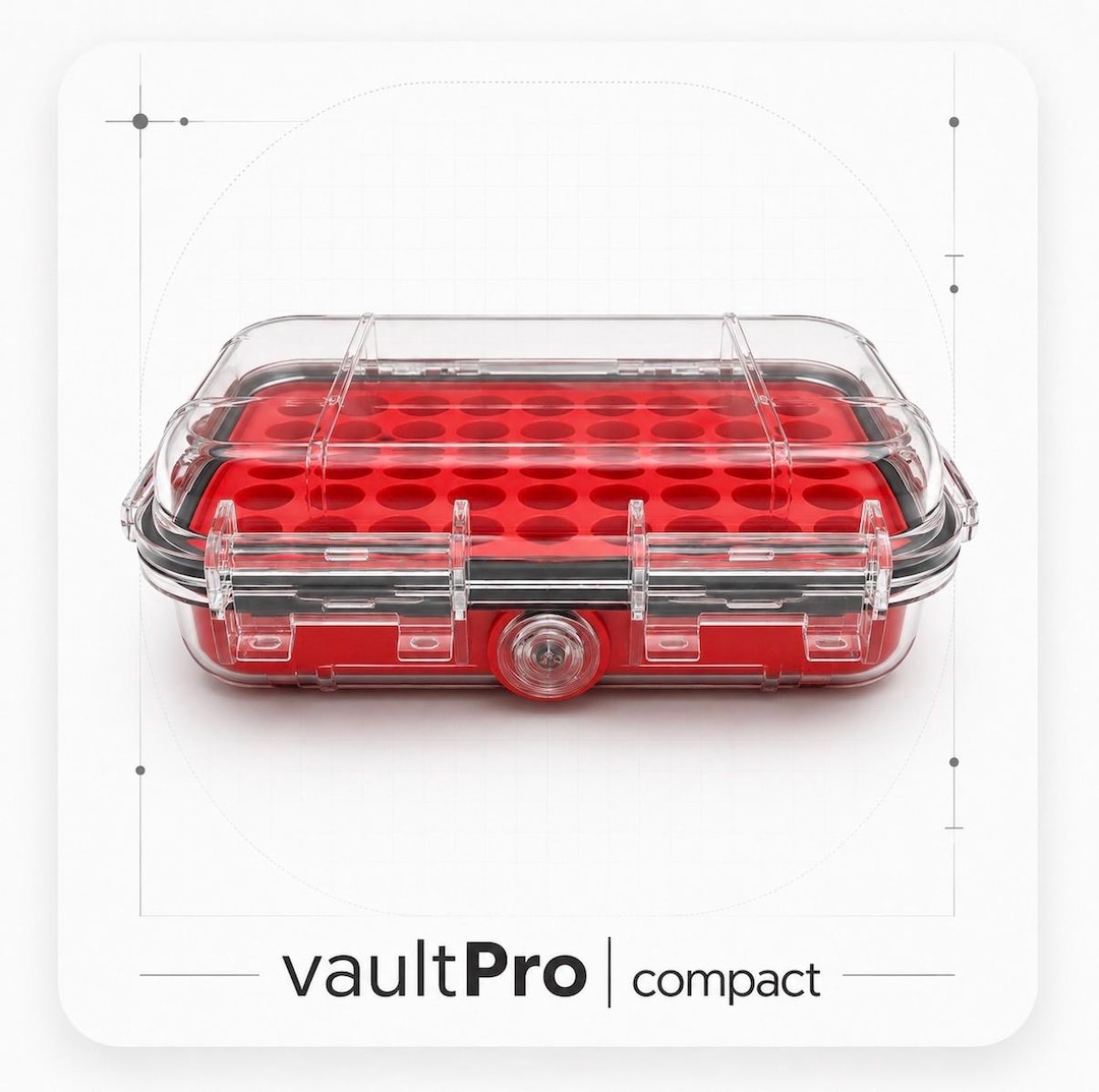 VITAJUWEL ビューティードロップ&ケース Vaultpro Compact | Waterproof Freezer Vial Case IP67 | 3ml and
