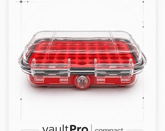 vaultPro Compact | Waterproof Freezer Vial Case IP67 | 3mL and 30mL Peptide Cold Storage | Syringe Holder