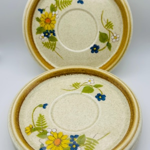 Mikasa Stone Manor Garden Bouquet Floral Print Saucers, Set of 8