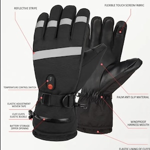 Heated Winter Gloves - Rechargeable Waterproof Windproof with Graphine Fingertips