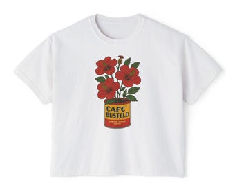 Cafe Bustelo Can with Flor de Maga Flowers Tee | Floral Coffee Lovers