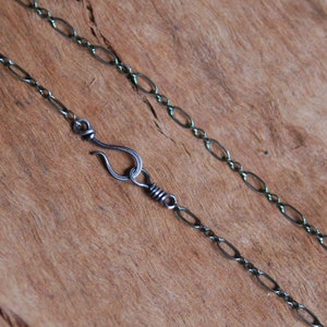 Sterling Silver Chain with Handmade Hook Long and Short Links image 3