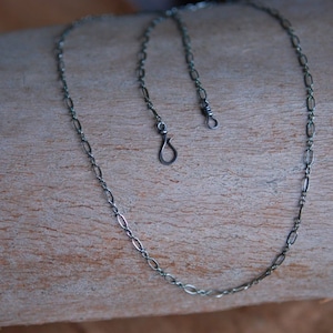 Sterling Silver Chain with Handmade Hook Long and Short Links image 1