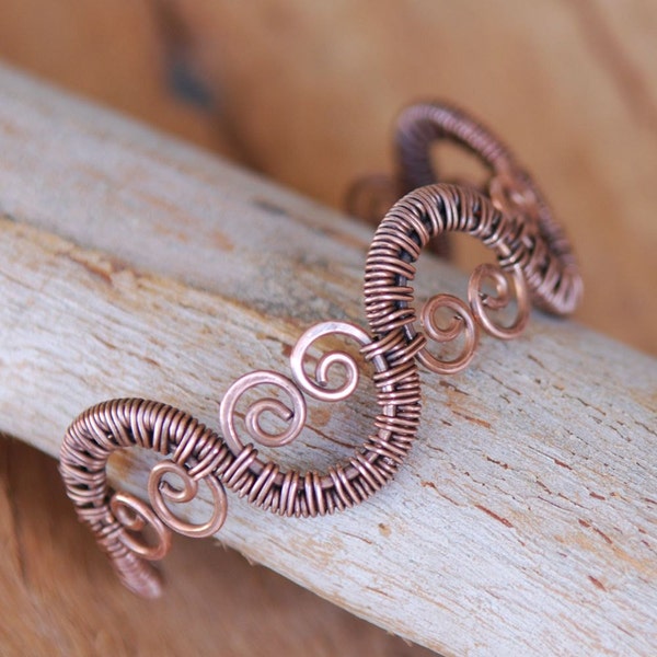 Artisan Woven Wave Copper Cuff