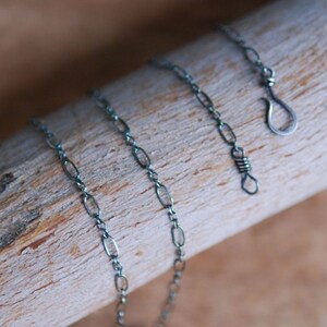 Sterling Silver Chain with Handmade Hook Long and Short Links image 4