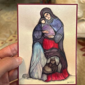 Mutter mit Kind - 20er Set - Postkarten zur Unterstützung von Familien in Palästina. Originalkunstwerk von Greta Larson