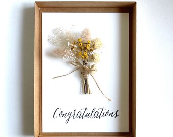 Congratulations with Mini Dried Flower Bouquet