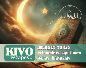 Islam escape room. Islamic family game night. Ramadan activity for adults and kids. Printable game for muslims in ramadan.
