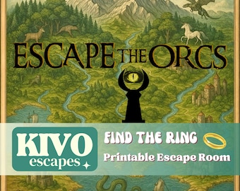 Kit de escape room. Juego de fantasía imprimible. Kit DIY para adultos y familias.