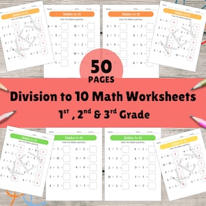 Single Digits Division Worksheets for Kids | Math Practice Printable | Grades 1-3 Homeschool Resource | Early Learning Activity Pages