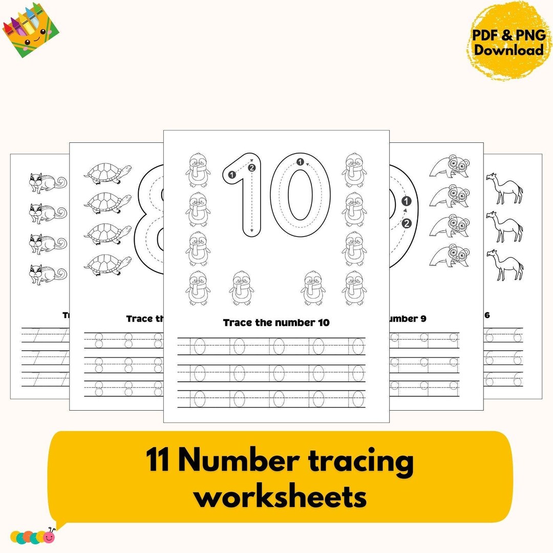 0-10 Number Tracing and Writing Practice, Printable Worksheets ...