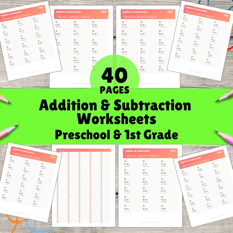 Grade 1 Addition Subtraction Worksheets | Math Practice Pages for Kids ...