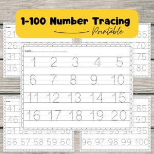 Number Tracing Worksheet 1-100: Preschool Math Learning (PDF Download)