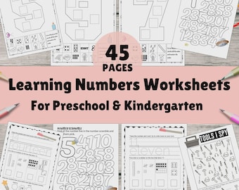 Number Tracing Worksheets 1-10, Preschool Counting Printable, Toddler Learning Activity, Homeschool Math Resource