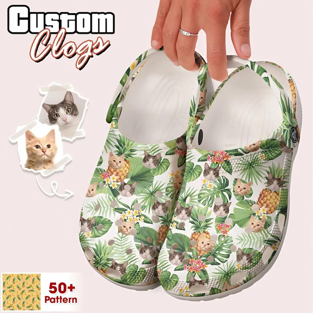 Snorider Design Custom Pet Photo Hawaii Clogs, Hot Clogs, Custom Shoes With Photo Gift For Her, Hawaii Clogs Shoes For Men Women And Kid, Funny Clogs Crocs