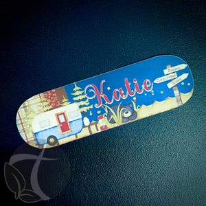 HAPPY CAMPER Feeding Tube Deluxe PUMP Sticker for Moog Infinity Pump - Customizable with Your Name