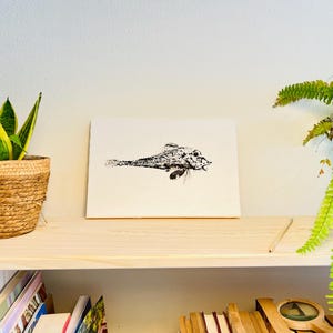 Handmade Gyotaku Canvas | Mediterranean Garneu Fish Print | Coastal & Nautical Wall Art | Sea Life Home Décor | Ocean Theme